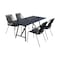 Armen Living Koala and Clip 5 Piece Dining Set in Dark Eucalyptus Wood and Metal with Black Rope 840254332324 - alternate 1